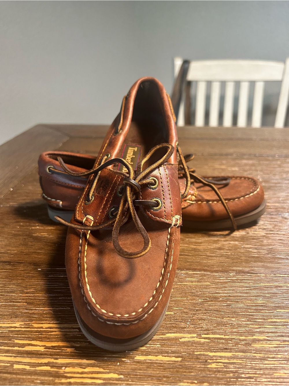 Timberland leather boat shoes size 6